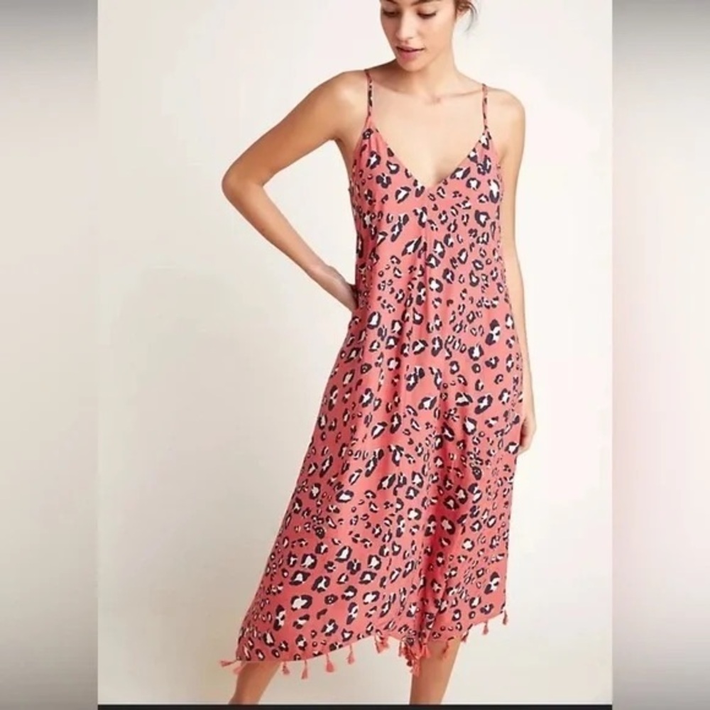 Leopard Print Pink Midi Dress